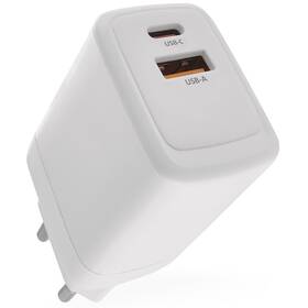 Nabíječka do sítě EMOS GaN, 45W, 1x USB-A/1x USB-C bílá

