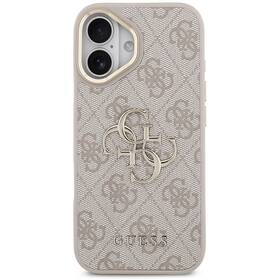 Kryt na mobil Guess PU Leather 4G Metal Logo Gold Frame MagSafe na Apple iPhone 17 růžový

