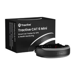 GPS lokátor Tractive CAT 6 Mini – pro kočky a monitor zdraví s integrovaným obojkem černý


