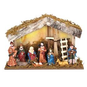 LED dekorace Solight dřevěný betlém, 26x17cm, 6x LED, 2x AA 

