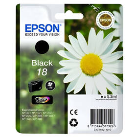 Inkoustová náplň Epson 18, 175 stran černá

