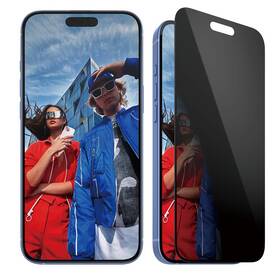 Tvrzené sklo PanzerGlass Privacy na Apple iPhone 16 Plus/15 Plus s instalačním rámečkem 

