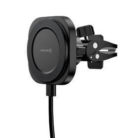 Držák na mobil Swissten MagStick COMPACT s bezdrátovým nabíjením 15 W/7,5 W černý

