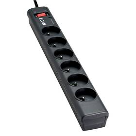 Přepěťová ochrana Eaton Protection Strip 6 Tel@ FR, 6x zásuvka, zatížení 10A, 1m černá

