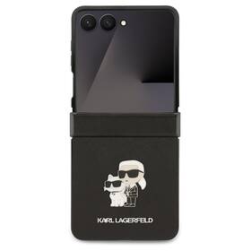 Kryt na mobil Karl Lagerfeld PU Saffiano Karl and Choupette na Samsung Galaxy Z Flip 7 černý


