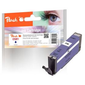 Inkoustová náplň Peach Canon CLI-581, 5,6ml - foto modrá 

