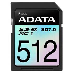 Paměťová karta ADATA Premier Extreme SDXC 512GB, SD7.0, UHS-I (800R/700W) černá

