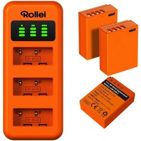 Nabíječka Rollei NP-W126 Triple Charger Set (Fuji) oranžová

