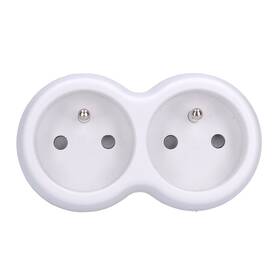 Rozbočovací zásuvka Solight 2x zásuvka, max. 3680W šedý/bílý

