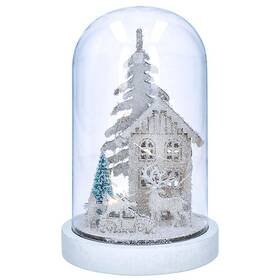 LED dekorace Solight zasněžená krajina s domkem, 18cm, 10x LED, 2x AAA 


