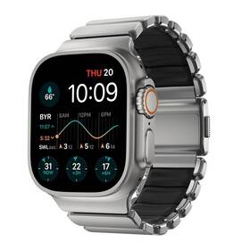 Řemínek NOMAD Stratos Titanium FKM na Apple Watch 45/46/49 mm černý/šedý

