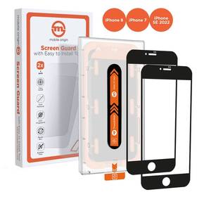 Tvrzené sklo Mobile Origin Orange Screen Guard na Apple iPhone 8/7/SE 2020/SE 2022 s aplikátorem (2 ks) černá

