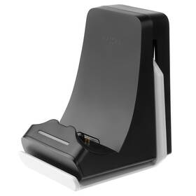 Dokovací stanice FIXED pro ovladač DualSense PlayStation 5 s hákem pro sluchátka černá/bílá

