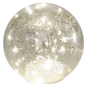 LED dekorace EMOS vánoční skleněná koule – zlatá, 15 cm, 20LED, teplá bílá, časovač 

