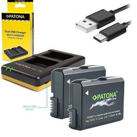 Nabíječka PATONA Dual Quick Nikon EN-EL14 + 2x baterie 1100mAh USB 

