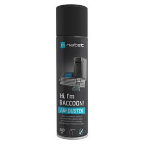Stlačený vzduch Natec Raccoon Air 600 ml černý

