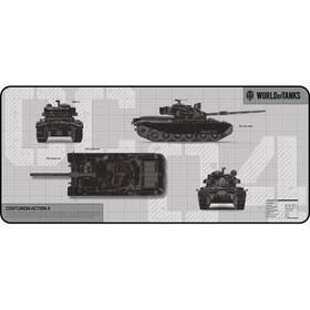 Podložka pod klávesnici a myš YENKEE YPM WT90 Defender, 90 × 40 cm - World of Tanks šedá

