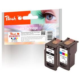 Inkoustová náplň Peach Canon PG510/CL511, MultiPac, 420/385 stran vícebarevná

