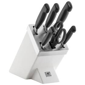 Sada kuchyňských nožů Zwilling Four Star 6 ks + blok černá/bílá

