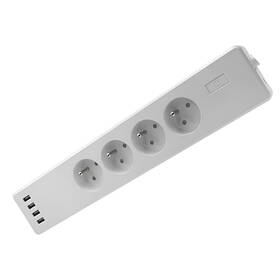  Kabel prodlužovací iQtech SmartLife WT004, Wi-Fi, 4x zásuvka + 4x USB, 1,8m