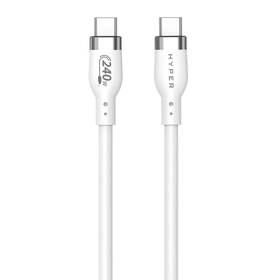 Kabel Hyper Silicone 240W, USB-C / USB-C, 1 m bílý


