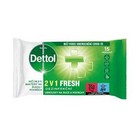 Antibakteriální ubrousky Dettol UBROUSKY 2V1 15KS 

