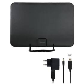 Anténa pokojová Evolveo Xany 2A LTE 230/5V, 45dBi aktivní pokojová DVB-T/T2, LTE filtr 

