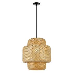 Závěsné svítidlo IMMAX BOHO HILO, D38cm, E27. bambus černé/hnědé

