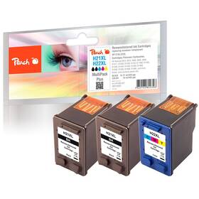 Inkoustová náplň Peach HP 21XL/22XL MultiPac Plus, 2x520/455 stran vícebarevná

