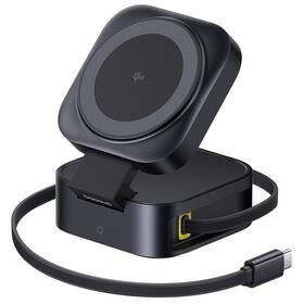 Bezdrátová nabíječka Baseus 2v1 PicoGo Series Qi2 67W MagSafe černá

