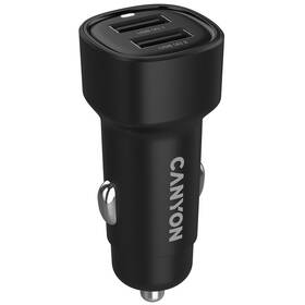 Adaptér do auta Canyon OnDrive 24  24W 2xUSB-A černý

