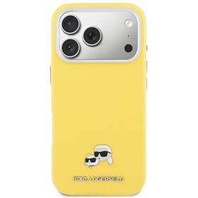 Kryt na mobil Karl Lagerfeld PU Karl and Choupette Heads Pins MagSafe na Apple iPhone 17 Pro Max žlutý

