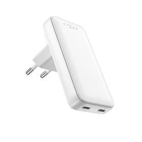 Cestovní adaptér FIXED Slim Traveller, 2x USB-C 45W bílý

