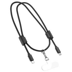 Kabel Epico Phone Lanyard USB-C/USB-C 1,45m černý

