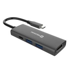 USB Hub Swissten 4-in-1 USB-C PD 100W černý

