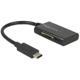 Čtečka paměťových karet DeLock USB-C/ SD, micro SD černá

