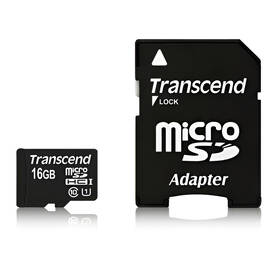  Paměťová karta Transcend MicroSDHC Premium 16GB UHS-I U1 (45MB/s) + adapter