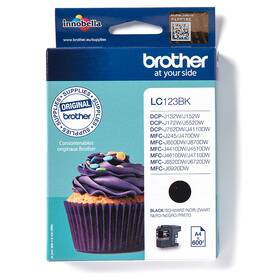 Inkoustová náplň Brother LC-123BK, 600 stran černá


