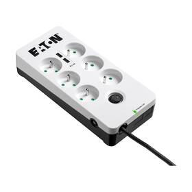 Přepěťová ochrana Eaton Protection Box 6 USB FR, 6x zásuvka, zatížení 10A, 2x USB, 1,5 m černá/bílá

