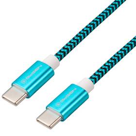 Kabel GoGEN USB-C / USB-C, 1m, opletený modrá barva
