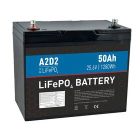 Akumulátor Avacom A2D2 baterie LiFePO4 25,6V 50Ah M8 (REPT cells) černý

