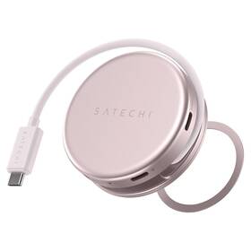 USB Hub Satechi On-the-Go 5 v 1 (1x HDMI 4K 60Hz, 1x USB-C, 1x USB-A 3.0, 1x USB-C PD 60W, 1x SD) růžový

