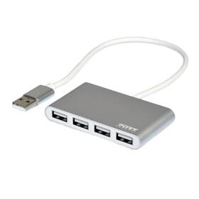 USB Hub PORT CONNECT USB-A, 4x USB 2.0 šedý

