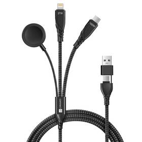 Kabel Connect IT Wirez 6in1, USB-C/Lightning/Watch Charger, 1,25m černý


