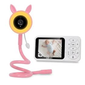 Dětská elektronická chůva Evolveo Baby Monitor N35 (CAM-35P) bílá/růžová

