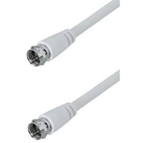 Koaxiální kabel AQ F konektory, 5 m bílý

