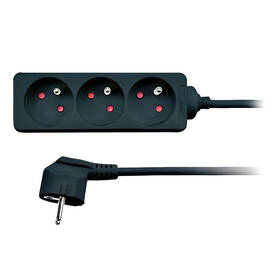 Kabel prodlužovací Solight 3 zásuvky 2m černý

