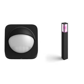 Venkovní svítidlo Philips Impress White and Color Ambiance, sloupek 77cm - černé + Detektor pohybu Outdoor (8719514342262) černé 

