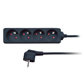 Kabel prodlužovací Solight 4 zásuvky, 3m černý

