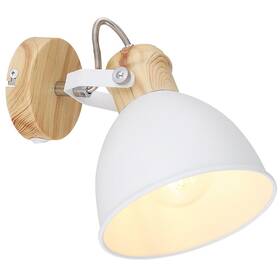 Bodové svítidlo GLOBO Wiho, 1xE27, 40W bílé/imitace dřeva

